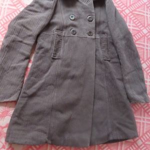 Cotelac Womens Coat Brown Cotton Collar Pockets Long Sleeves Lined Button Up 2